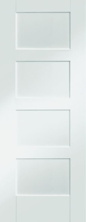 Shaker Unfinished 4 Panel White Door 